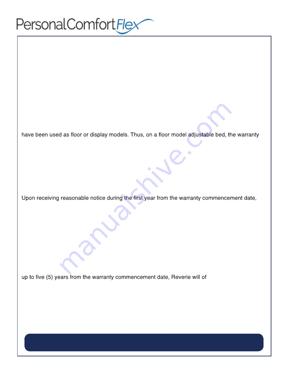 Reverie Personal Comfort Flex 3 Owner'S Manual And Reference Manual Download Page 25