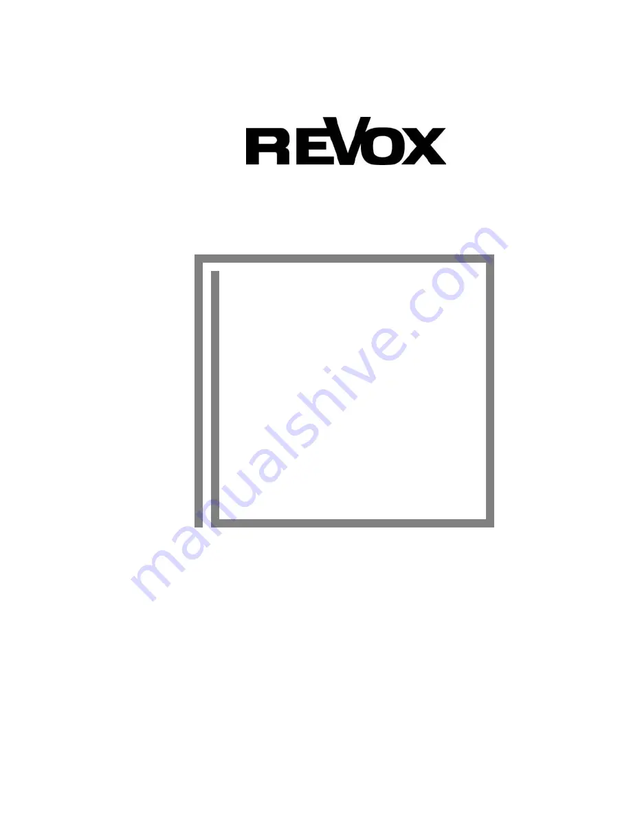 Revox Re:sound G Instruction Manual Download Page 1