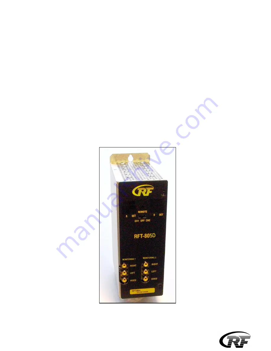 RF RFT-805D User Manual Download Page 1