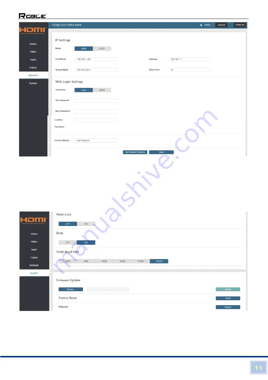 RGBlue MHD-44(AO) User Manual Download Page 12