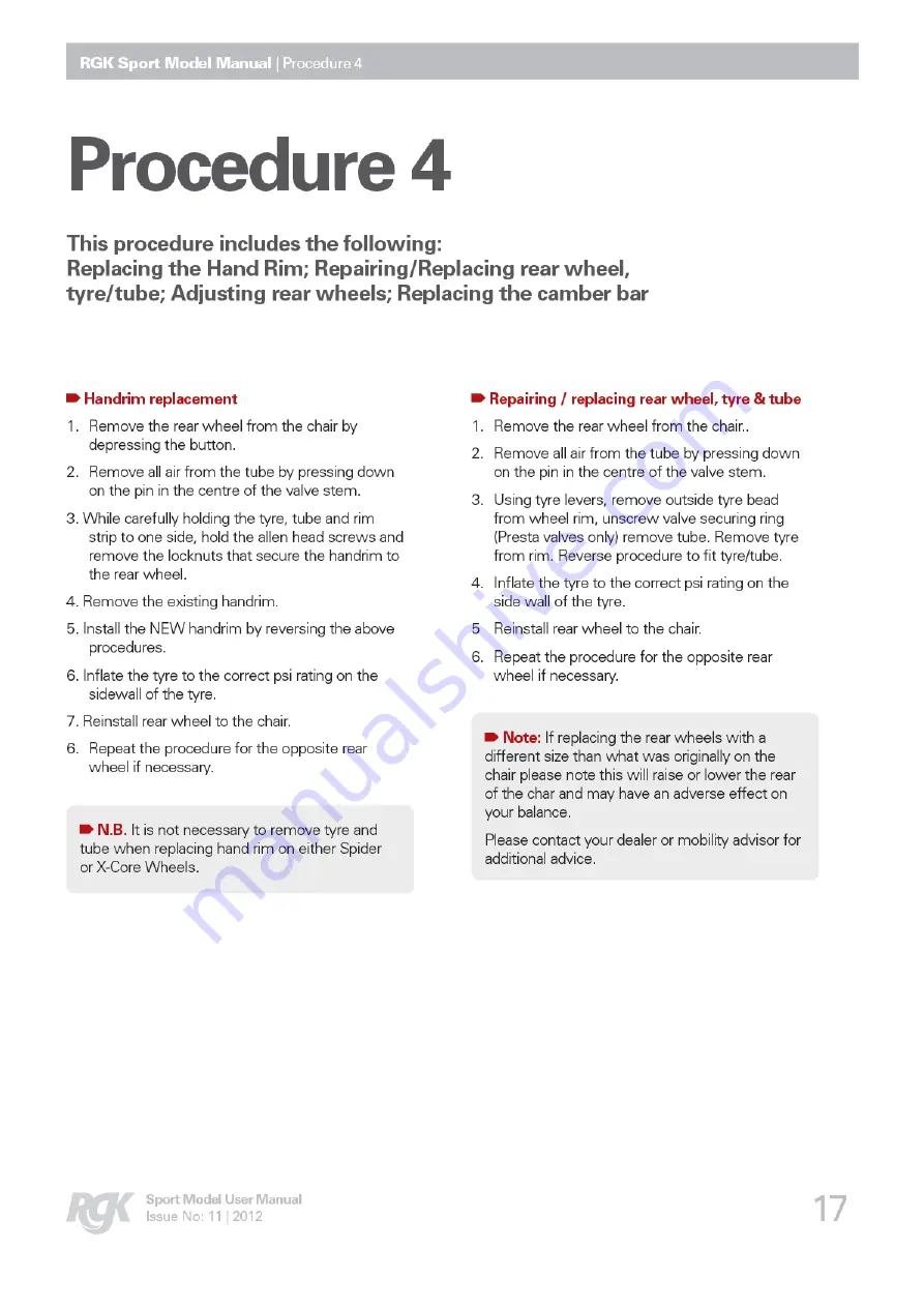 RGK club sport User Manual Download Page 17