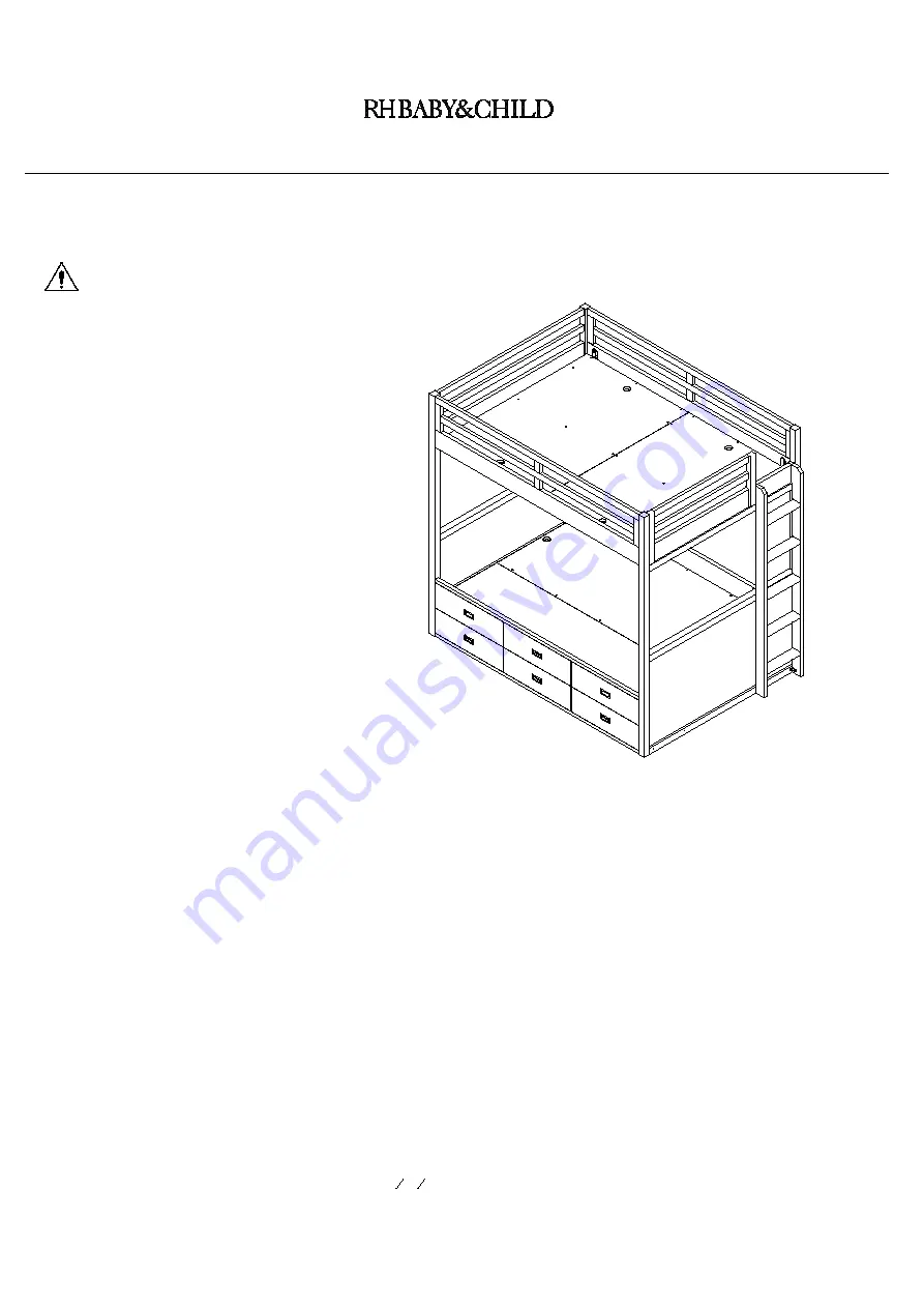 RH Baby&child AVALON STORAGE BUNK BED FULL OVER FULL Assembly Instructions Manual Download Page 1