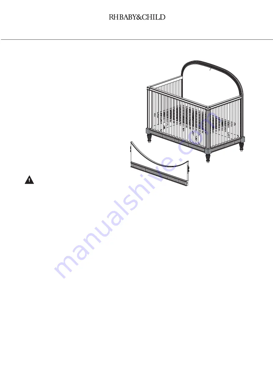 RH Baby&child BELLE UPHOLSTERED CONVERSION CRIB 195 - 36/32 Скачать руководство пользователя страница 1