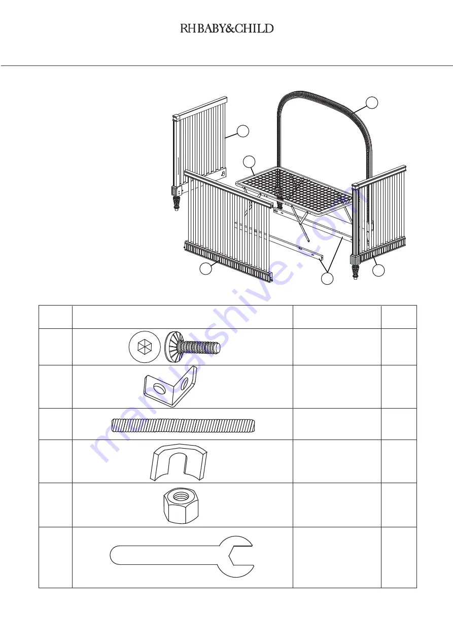 RH Baby&child BELLE UPHOLSTERED CONVERSION CRIB 195 - 36/32 Instructions Manual Download Page 5