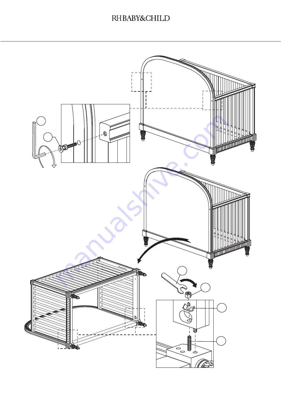 RH Baby&child BELLE UPHOLSTERED CONVERSION CRIB 195 - 36/32 Instructions Manual Download Page 10