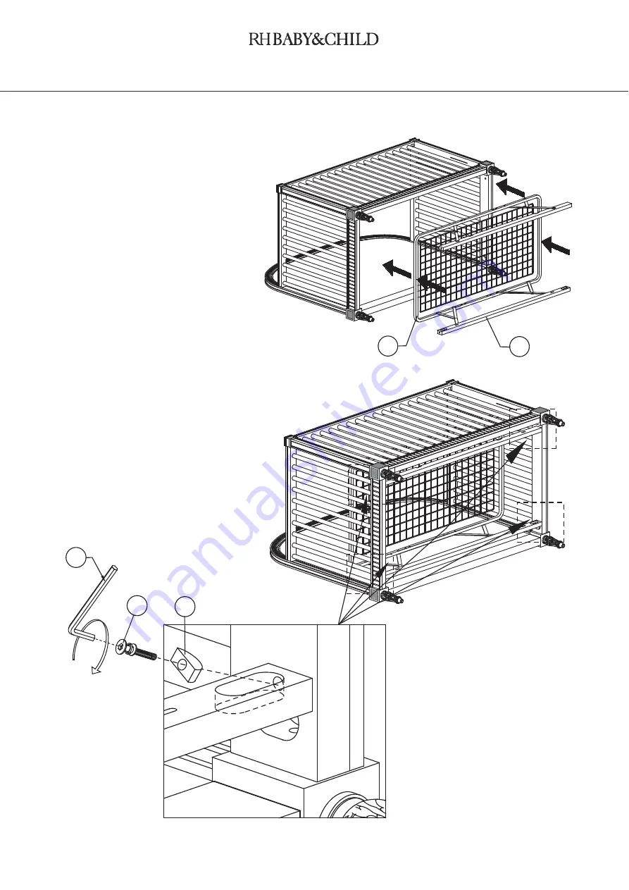 RH Baby&child BELLE UPHOLSTERED CONVERSION CRIB 195 - 36/32 Скачать руководство пользователя страница 13