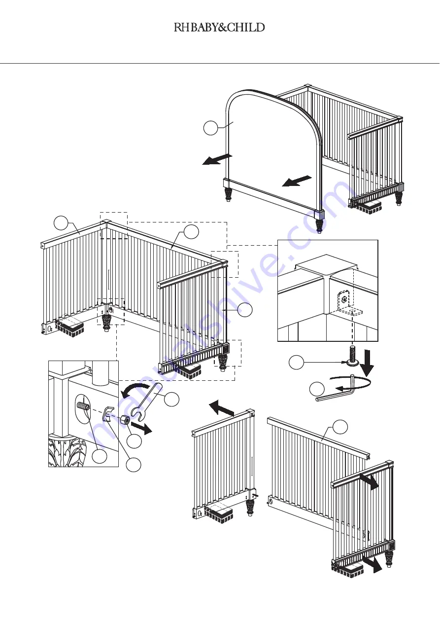 RH Baby&child BELLE UPHOLSTERED CONVERSION CRIB 195 - 36/32 Instructions Manual Download Page 18