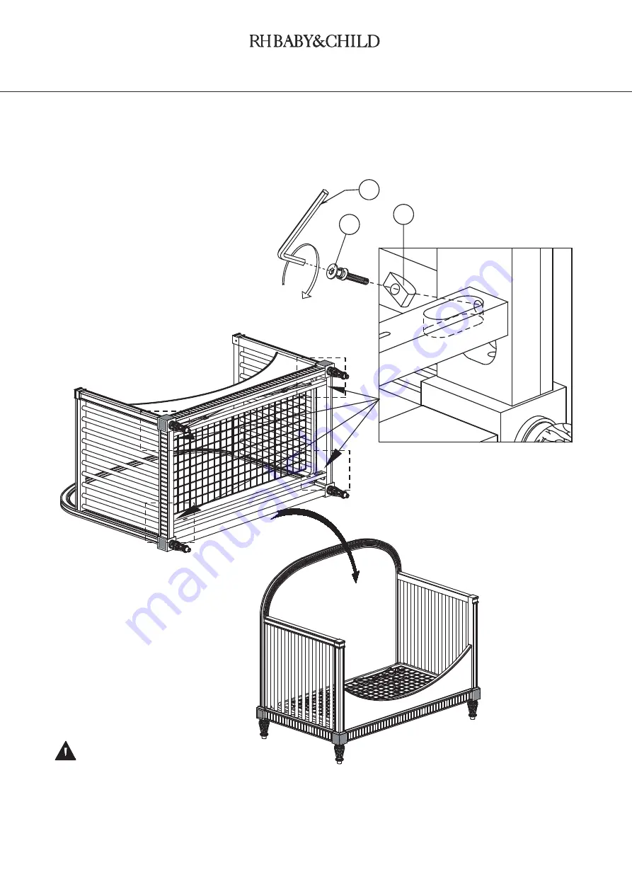 RH Baby&child BELLE UPHOLSTERED CONVERSION CRIB 195 - 36/32 Instructions Manual Download Page 23