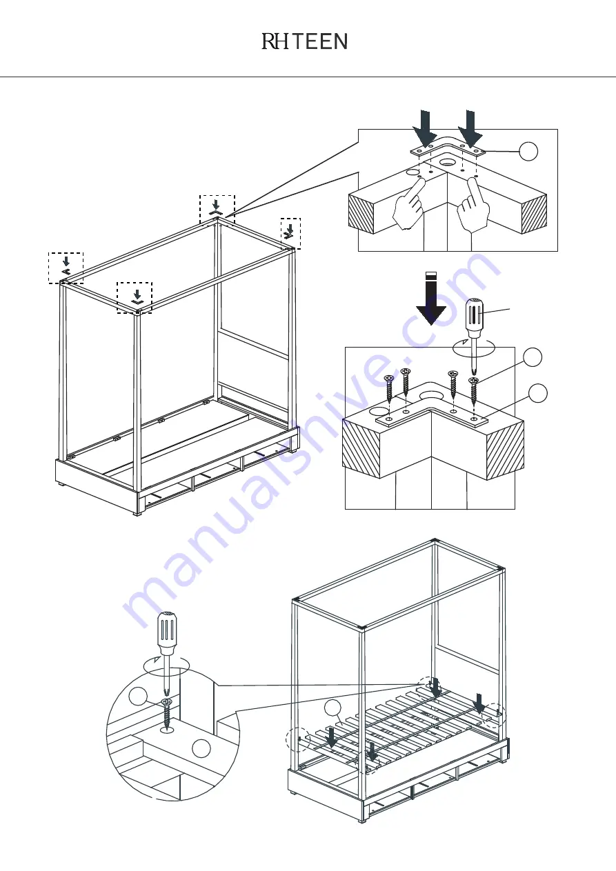 RH Teen CALLUM 6-DRAWER TWIN/FULL STORAGE CANOPY BED Manual Download Page 9