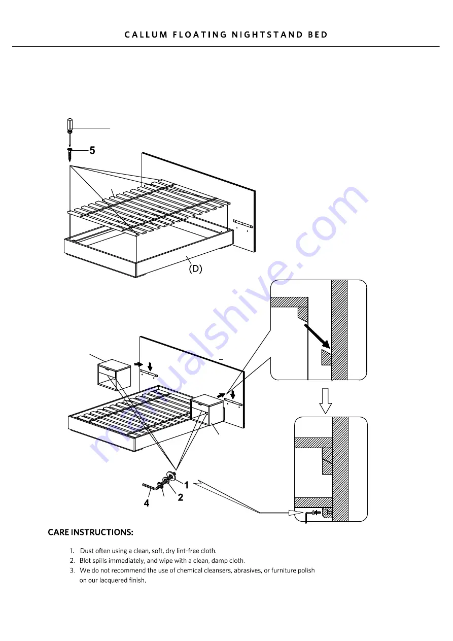 RH Teen CALLUM FLOATING NIGHTSTAND BED Quick Start Manual Download Page 2