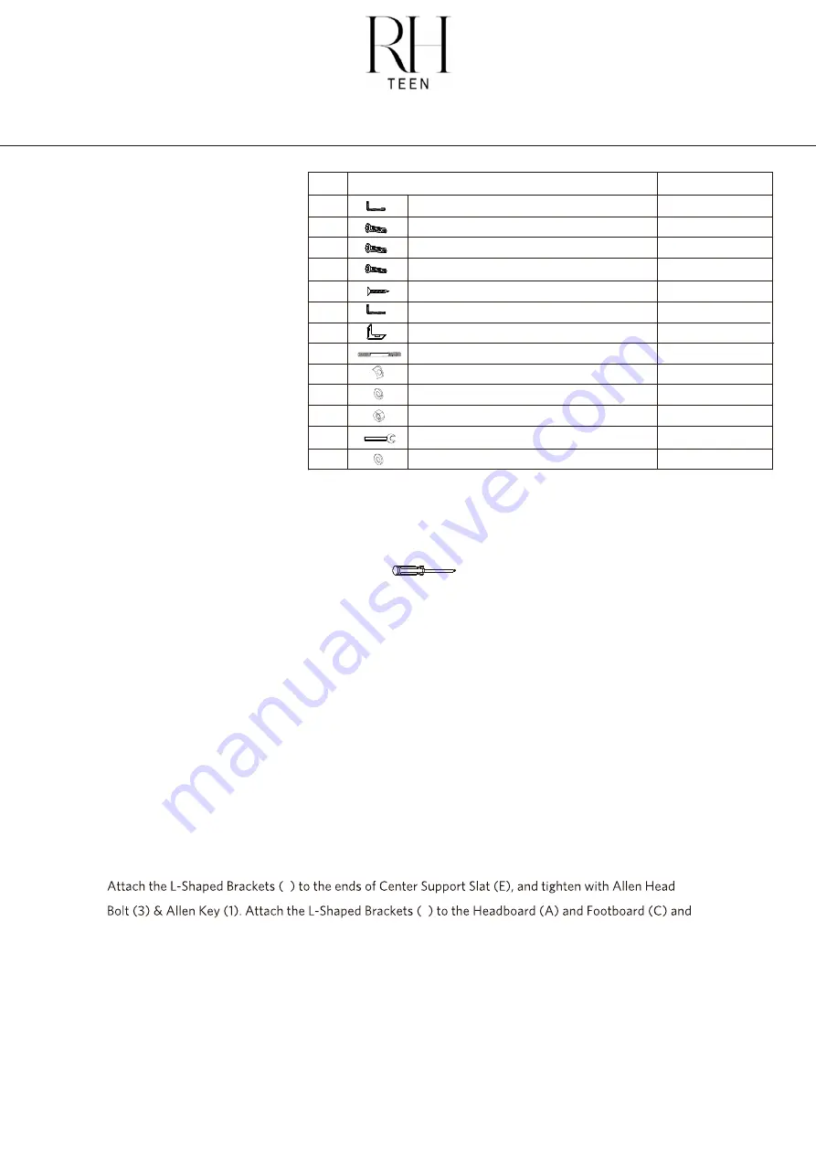 RH Teen CAMILLA ARCHED QUEEN BED Assembly Instructions Download Page 1