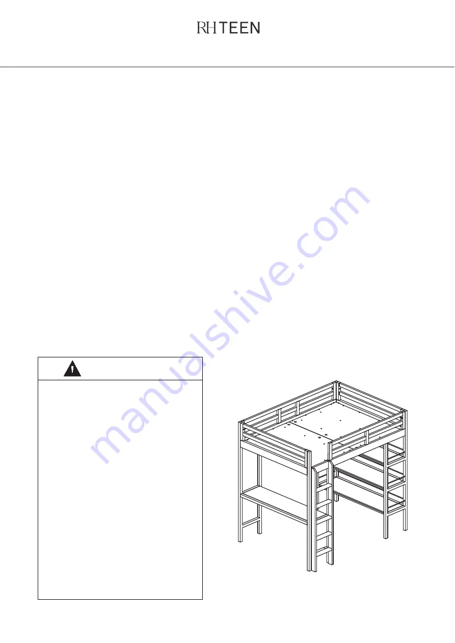 RH Teen KIERAN STUDY BUNK 0288-12 Assembly Instruction Manual Download Page 2