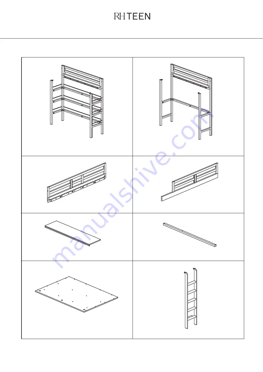 RH Teen KIERAN STUDY BUNK 0288-12 Assembly Instruction Manual Download Page 3