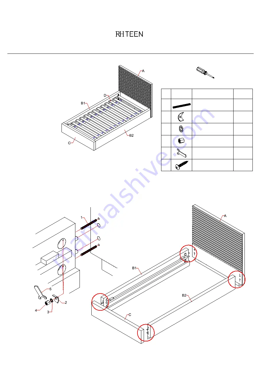 RH Teen MESA TWIN BED Instructions Download Page 1