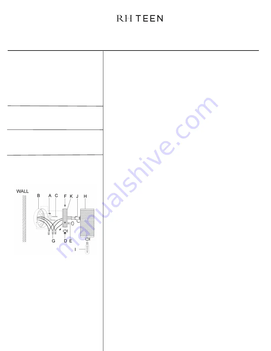 RH Teen RIDLEY TASK SCONCE Assembly Instructions Download Page 2