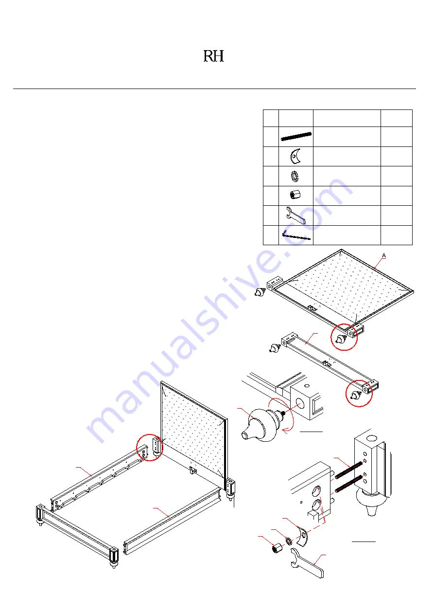 RH 18TH C. SPINDLE TURNED QUEEN BED Assembly Instructions Download Page 1