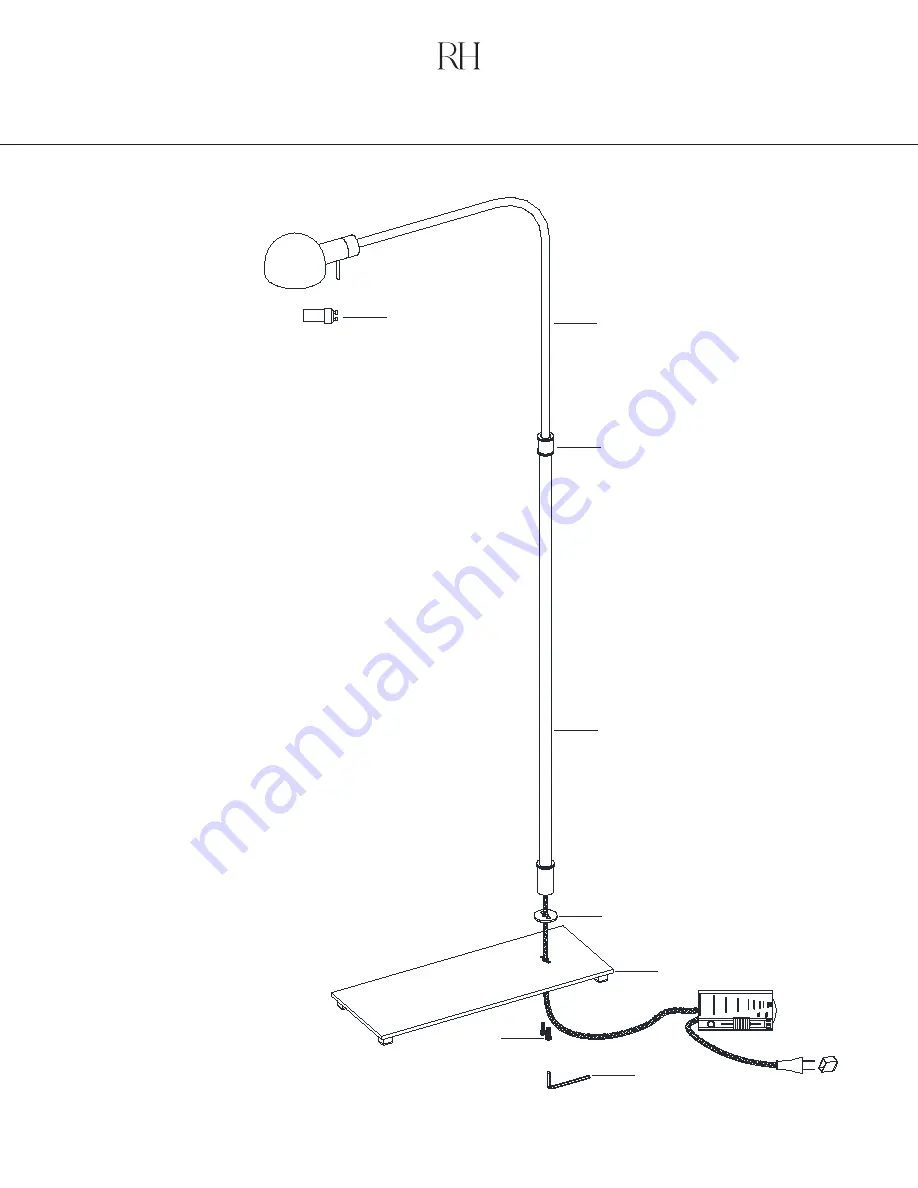 RH OSBORNE DOME SHADE TASK FLOOR LAMP Скачать руководство пользователя страница 1