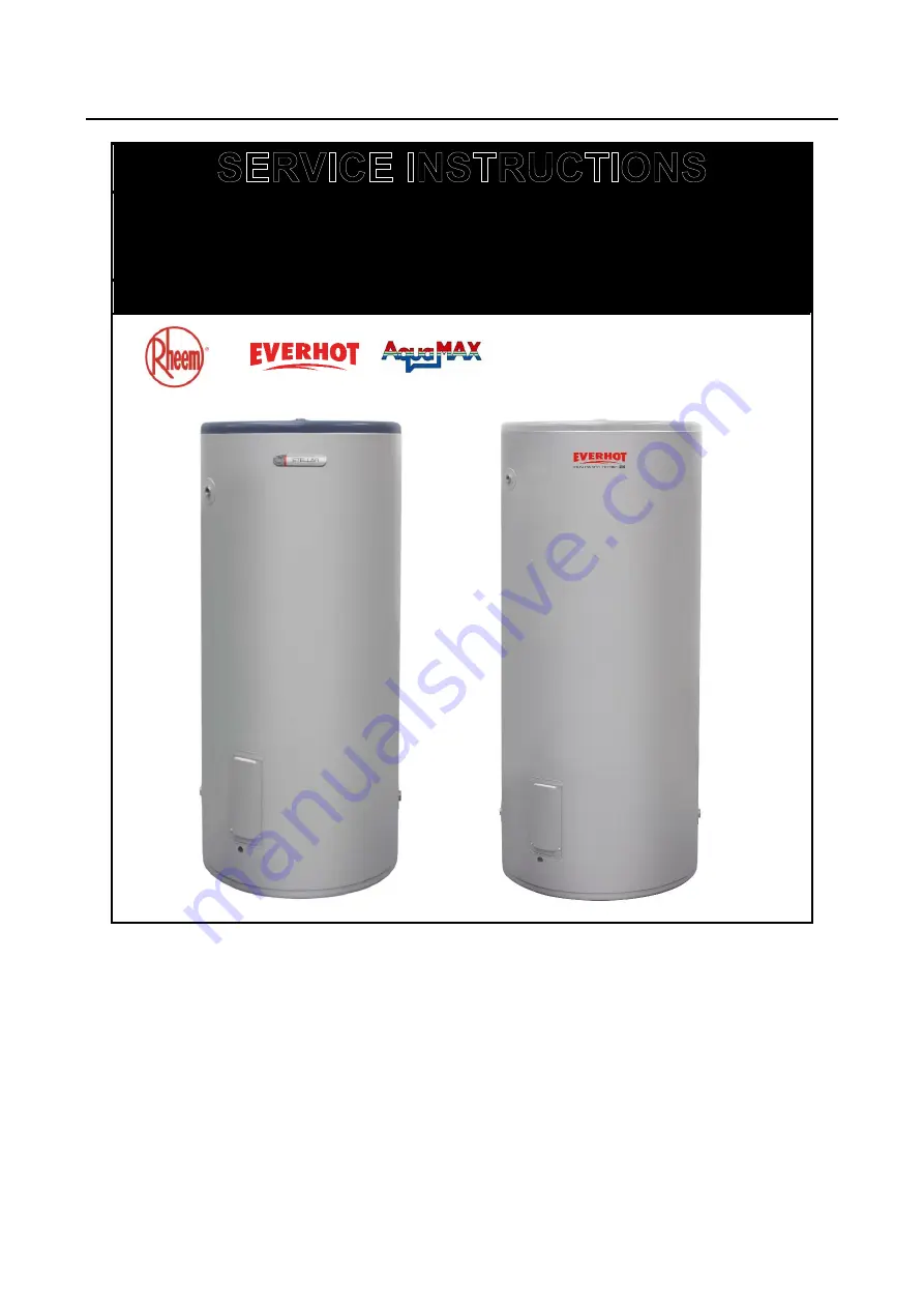 Rheem AquaMax E50S SS Series Service Instructions Manual Download Page 1