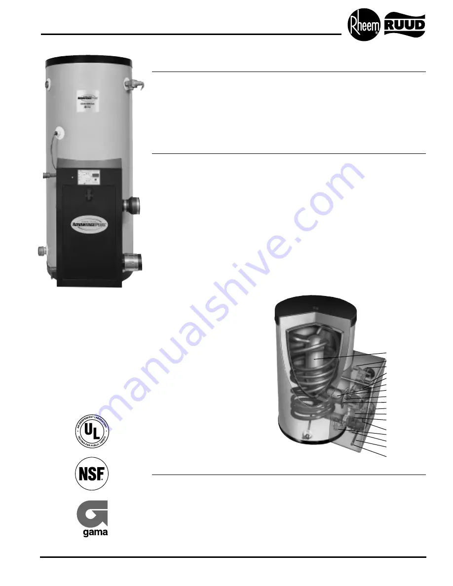 Rheem HE45-160 Specification Sheet Download Page 1