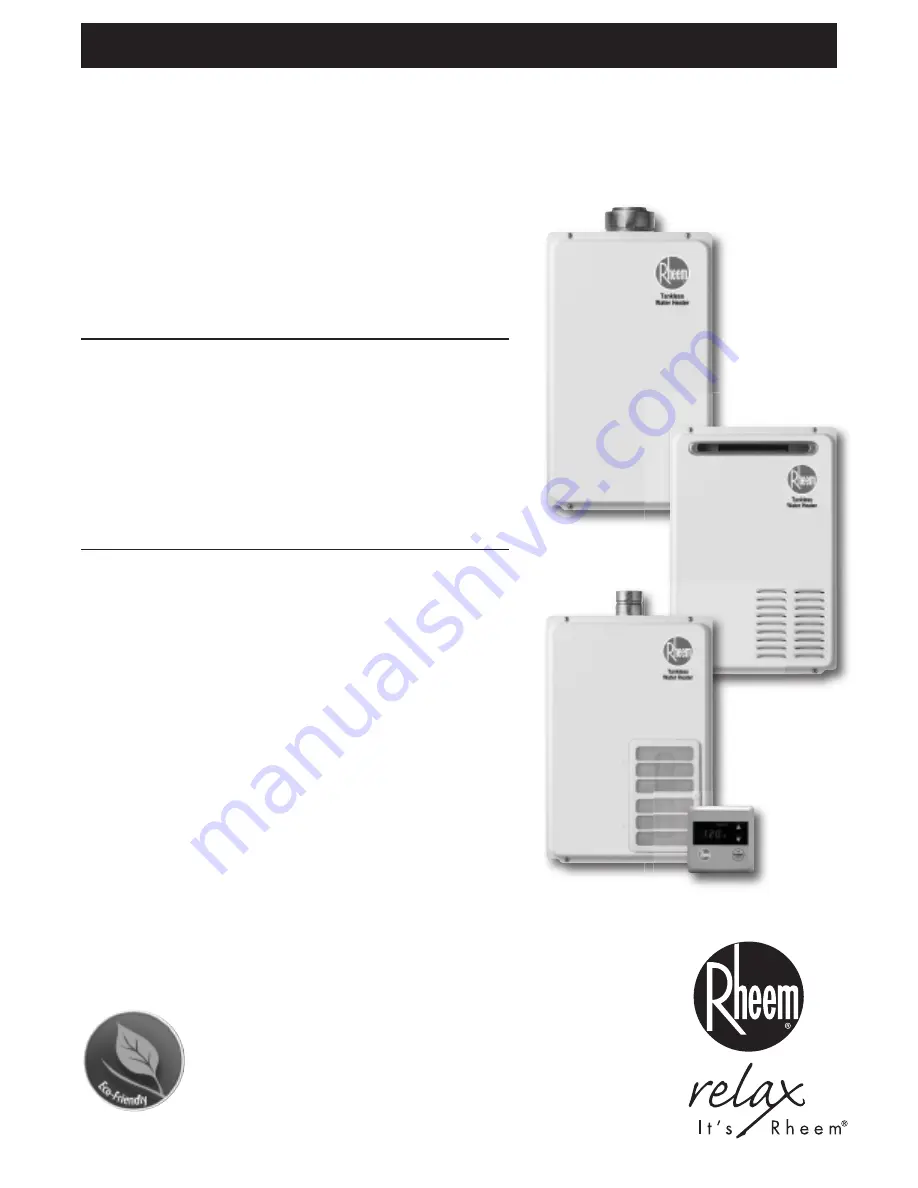 Rheem Rheem RTG-53DV Specifications Download Page 1