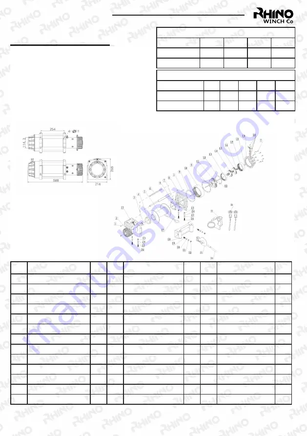 Rhino Winch 13500lb Скачать руководство пользователя страница 12