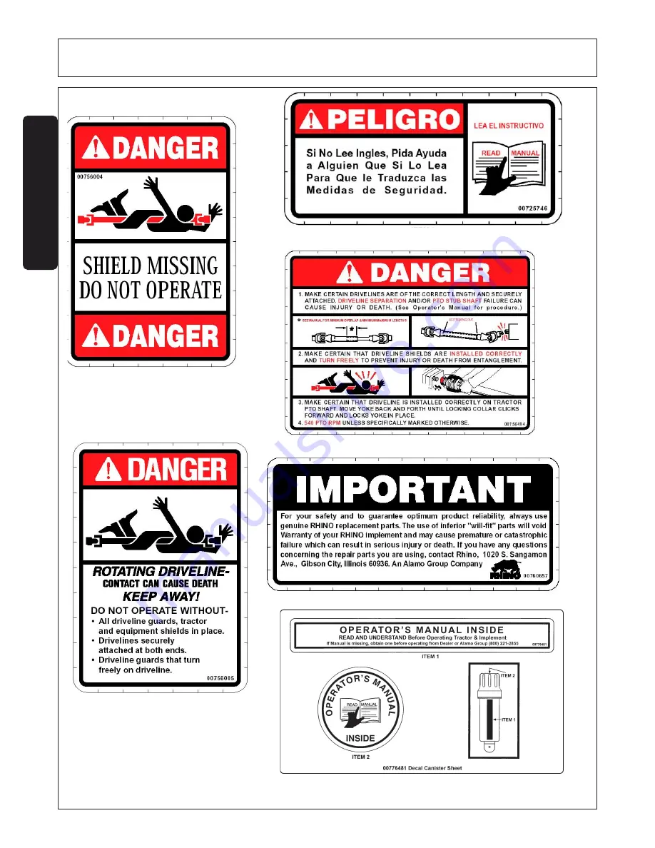 RHINO LUMBERJACK 60 Operator'S Manual Download Page 18