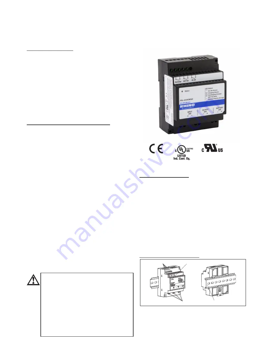 RHINO PSL-24-BCM240 Скачать руководство пользователя страница 1