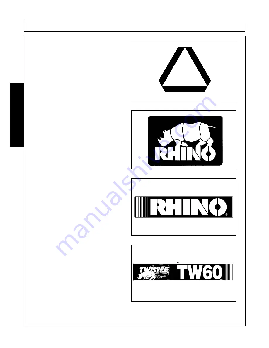 RHINO RW72 Operator'S Manual Download Page 28