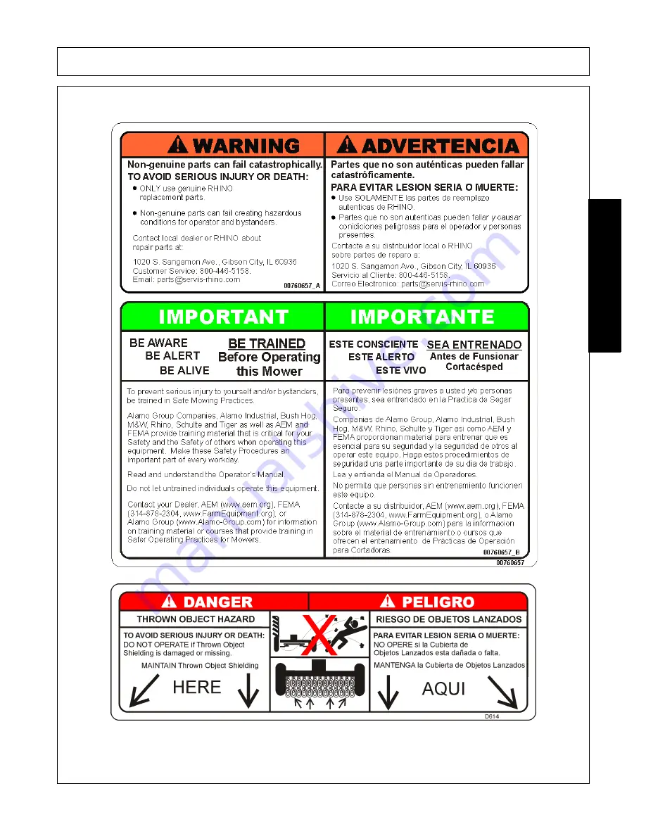 RHINO TURBO 96 Operator'S Manual Download Page 37