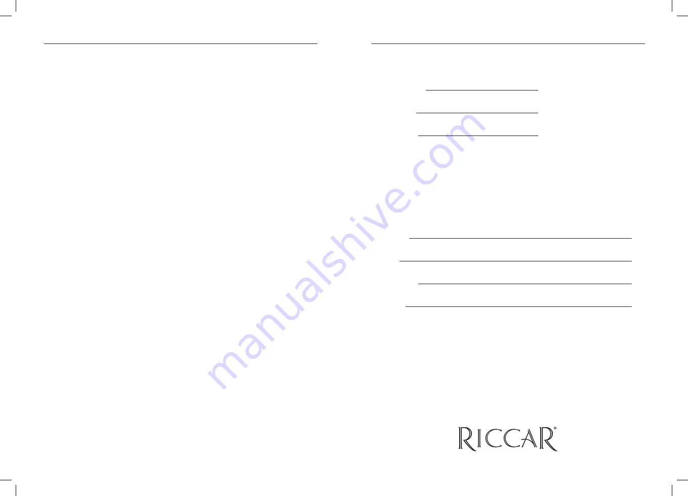 Riccar FreshBreeze RAPL Owner'S Manual Download Page 12