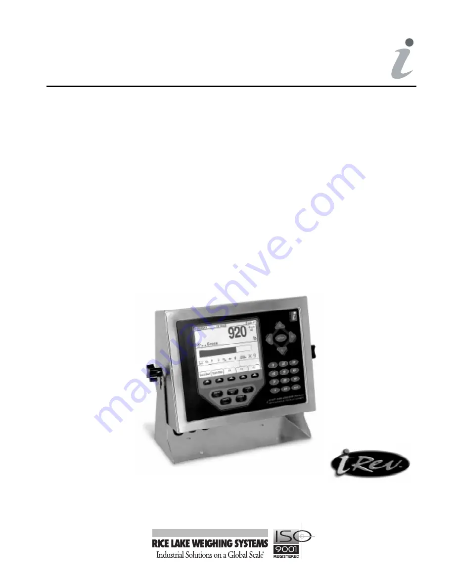 Rice Lake iRev 920i Installation Manual Download Page 1