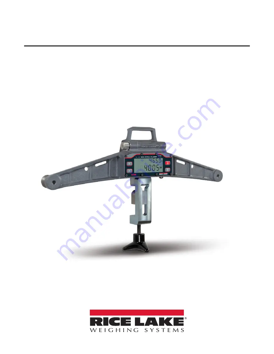 Rice Lake MSI Dyna-Clamp Operation Manual Download Page 1