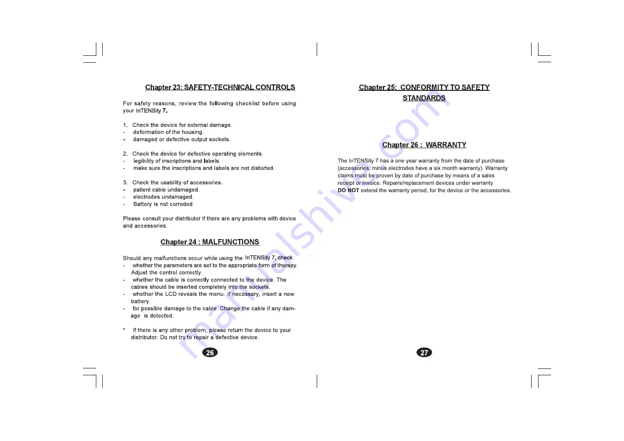 Richmar InTENSity 7 Instruction Manual Download Page 15