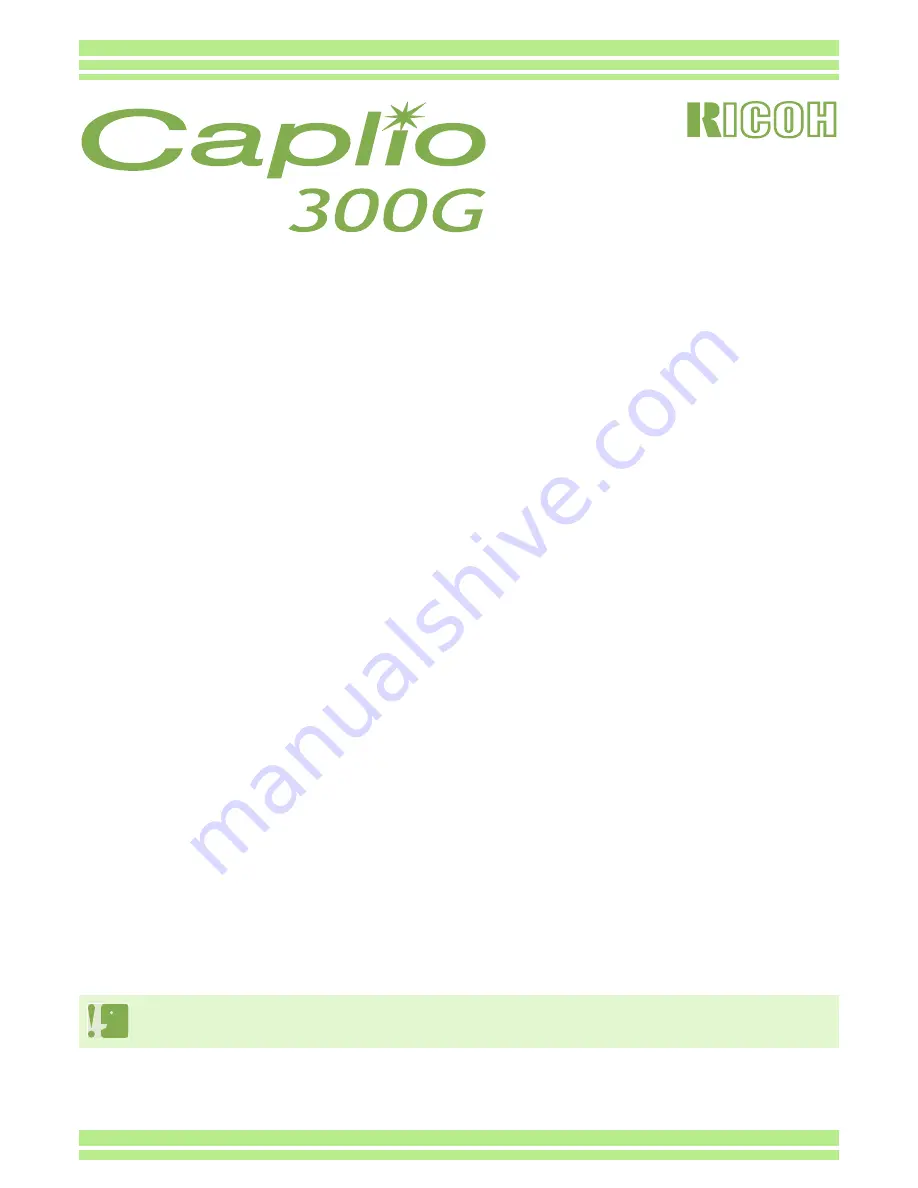 Ricoh Caplio 300G Operation Manual Download Page 1