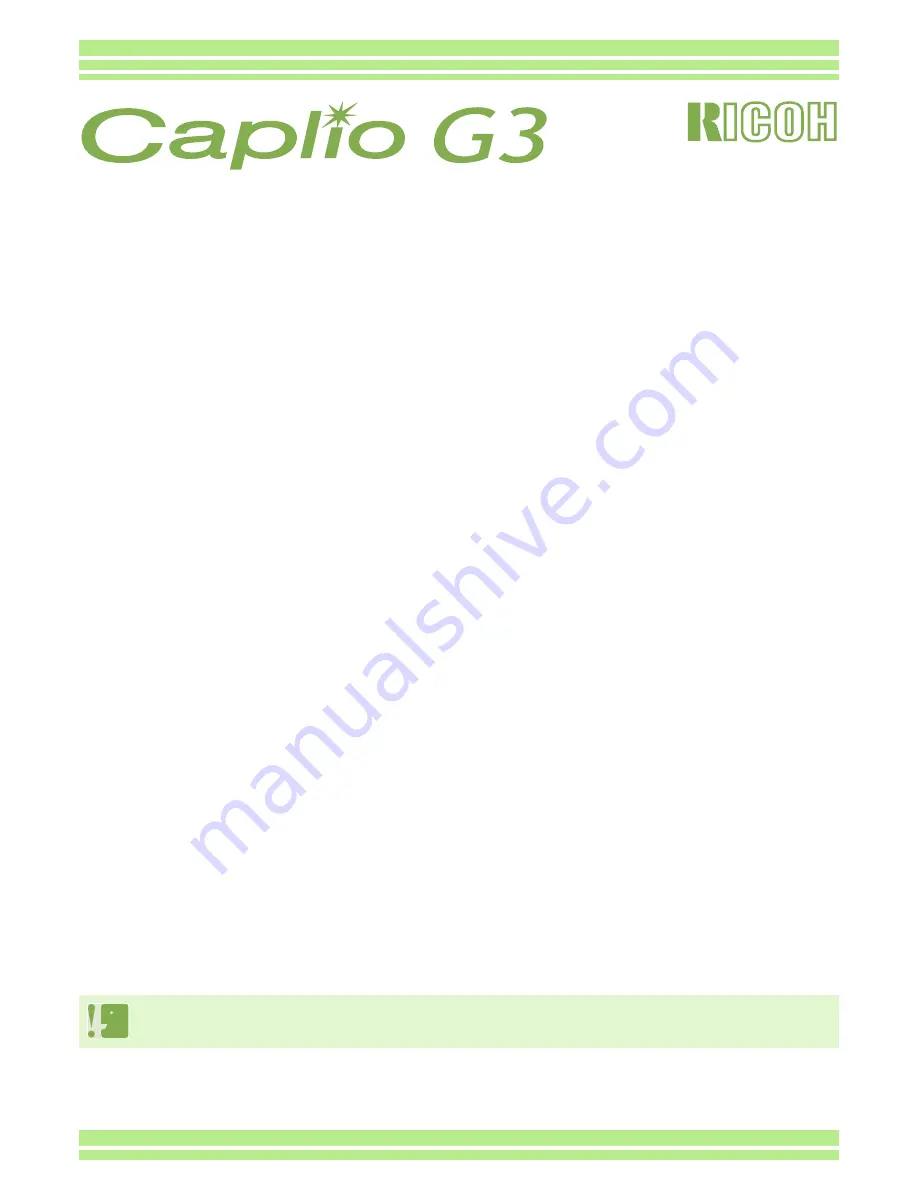 Ricoh Caplio G3 Operation Manual Download Page 1