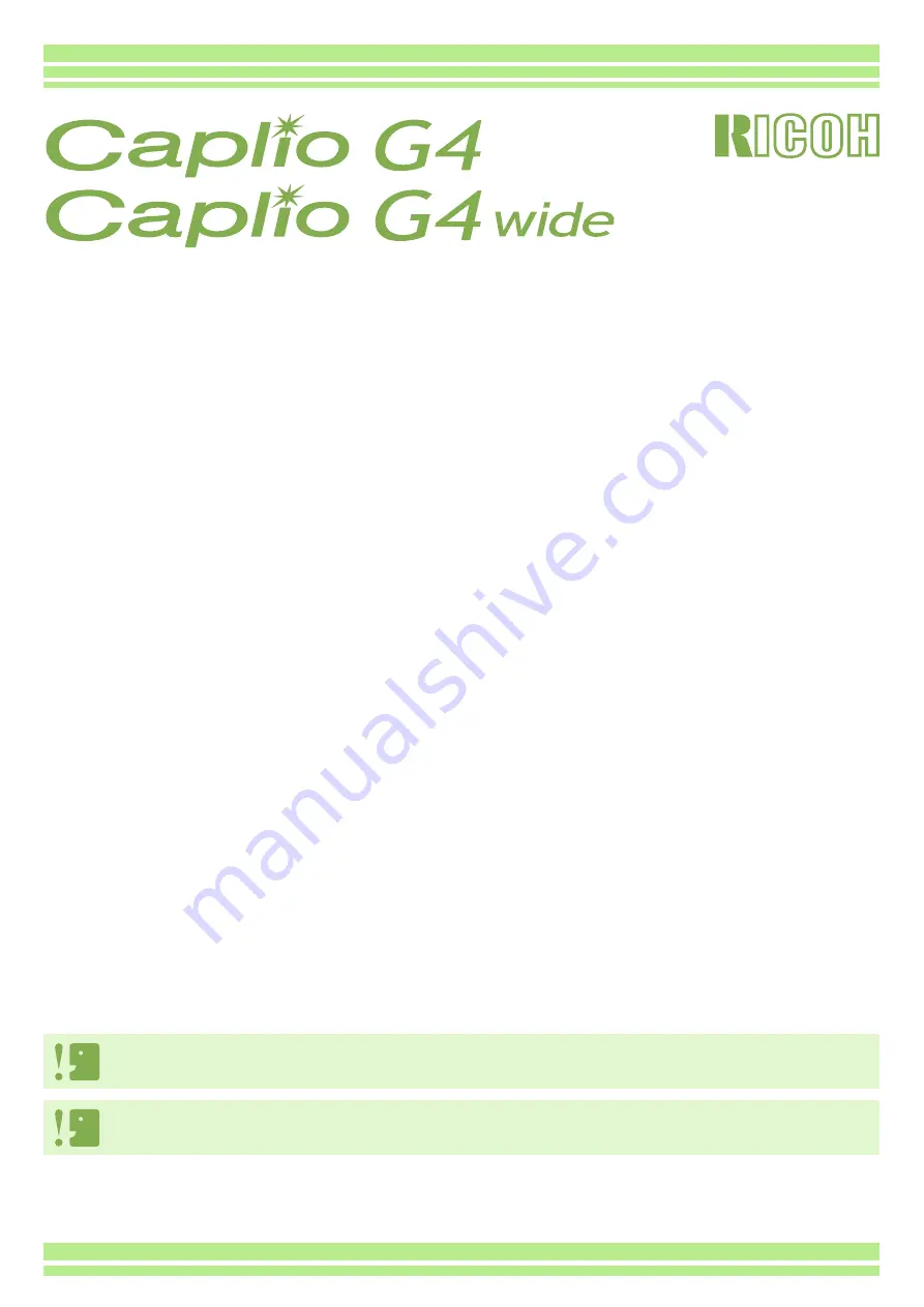 Ricoh Caplio G4 Operation Manual Download Page 1