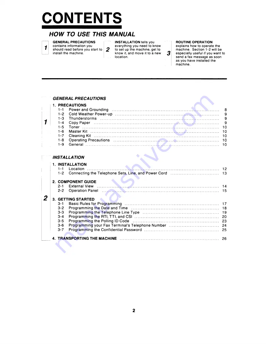 Ricoh FAX4000L Operator'S Manual Download Page 3