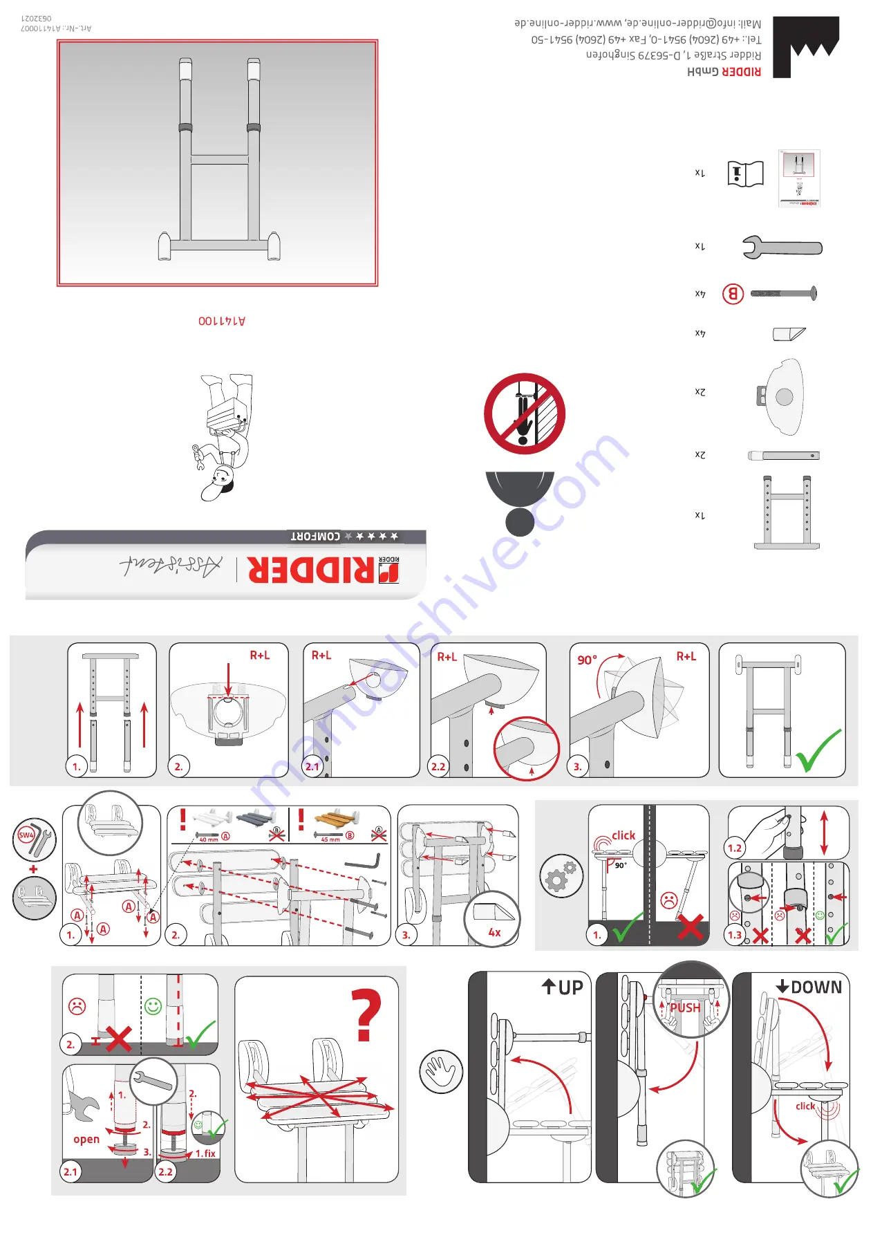 Ridder Assistant Comfort A141100 Скачать руководство пользователя страница 1