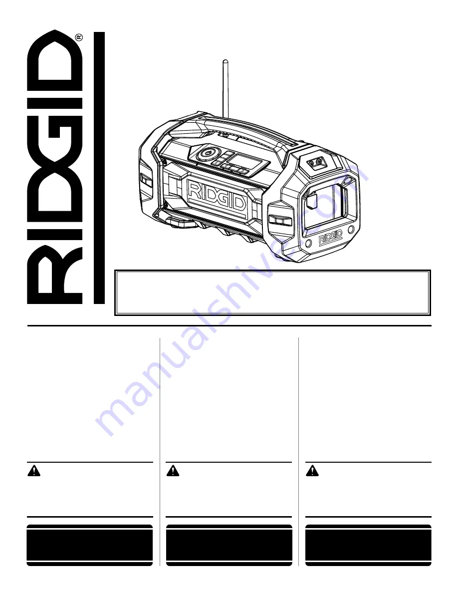 RIDGID 019670004701 Operator'S Manual Download Page 1