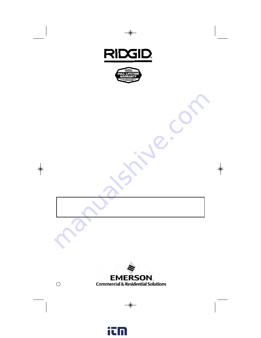 RIDGID 1400RV0 Owner'S Manual Download Page 20