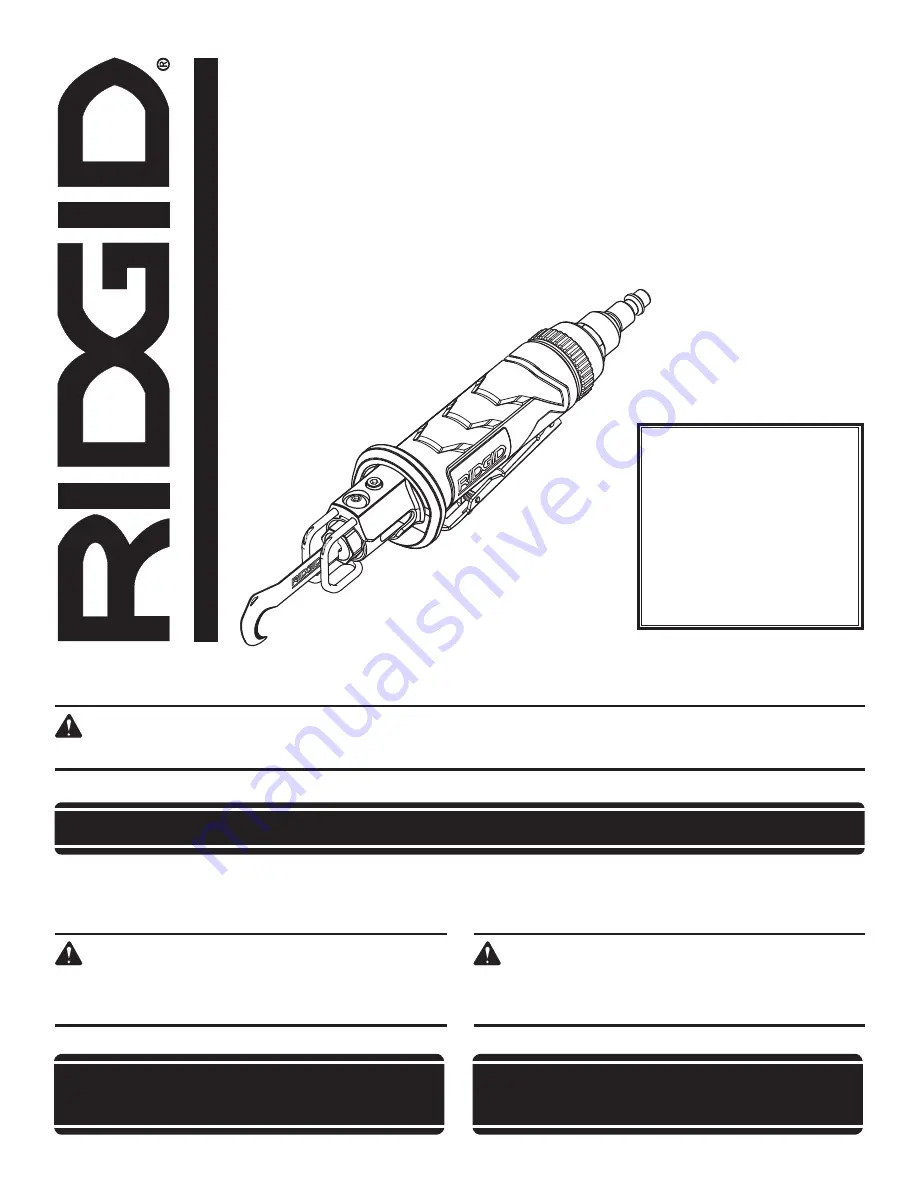 RIDGID R040SCA Operator'S Manual Download Page 1