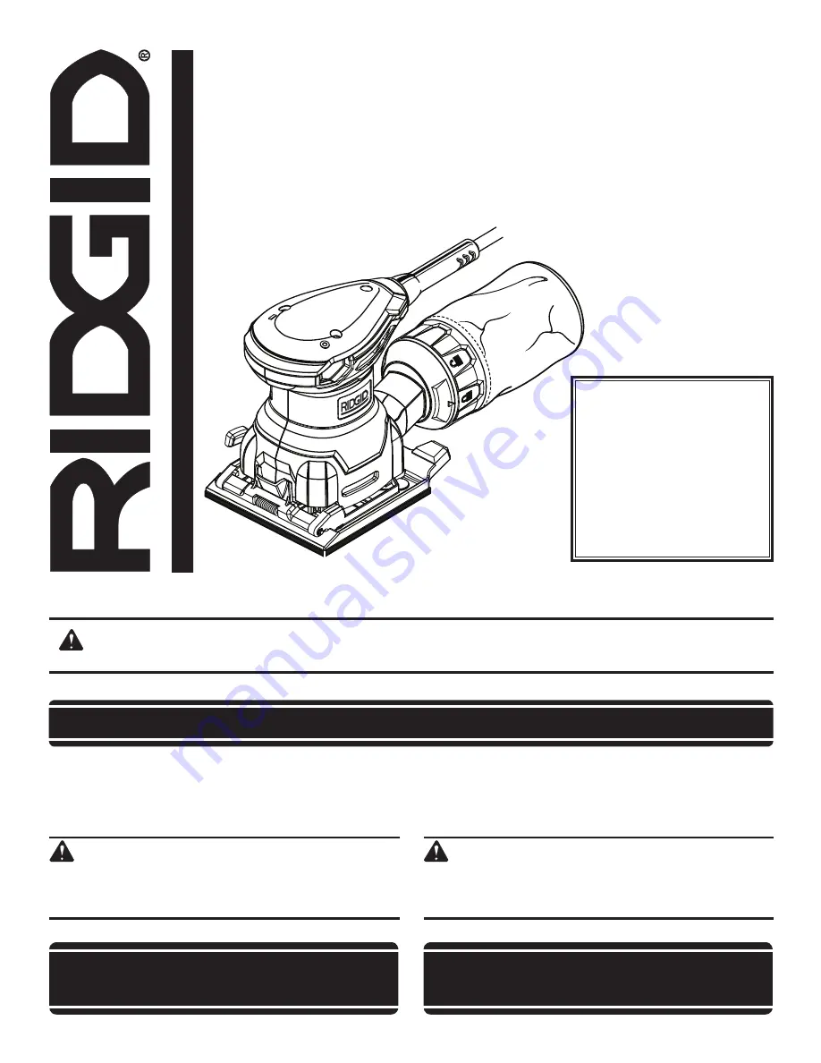 RIDGID R2501 Operator'S Manual Download Page 1