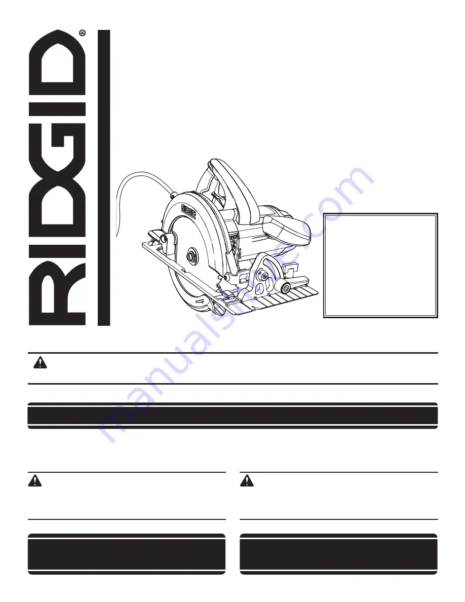 RIDGID R3203 Скачать руководство пользователя страница 1