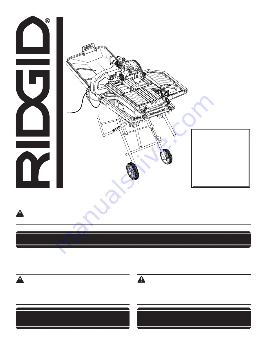 RIDGID R4092 Скачать руководство пользователя страница 1