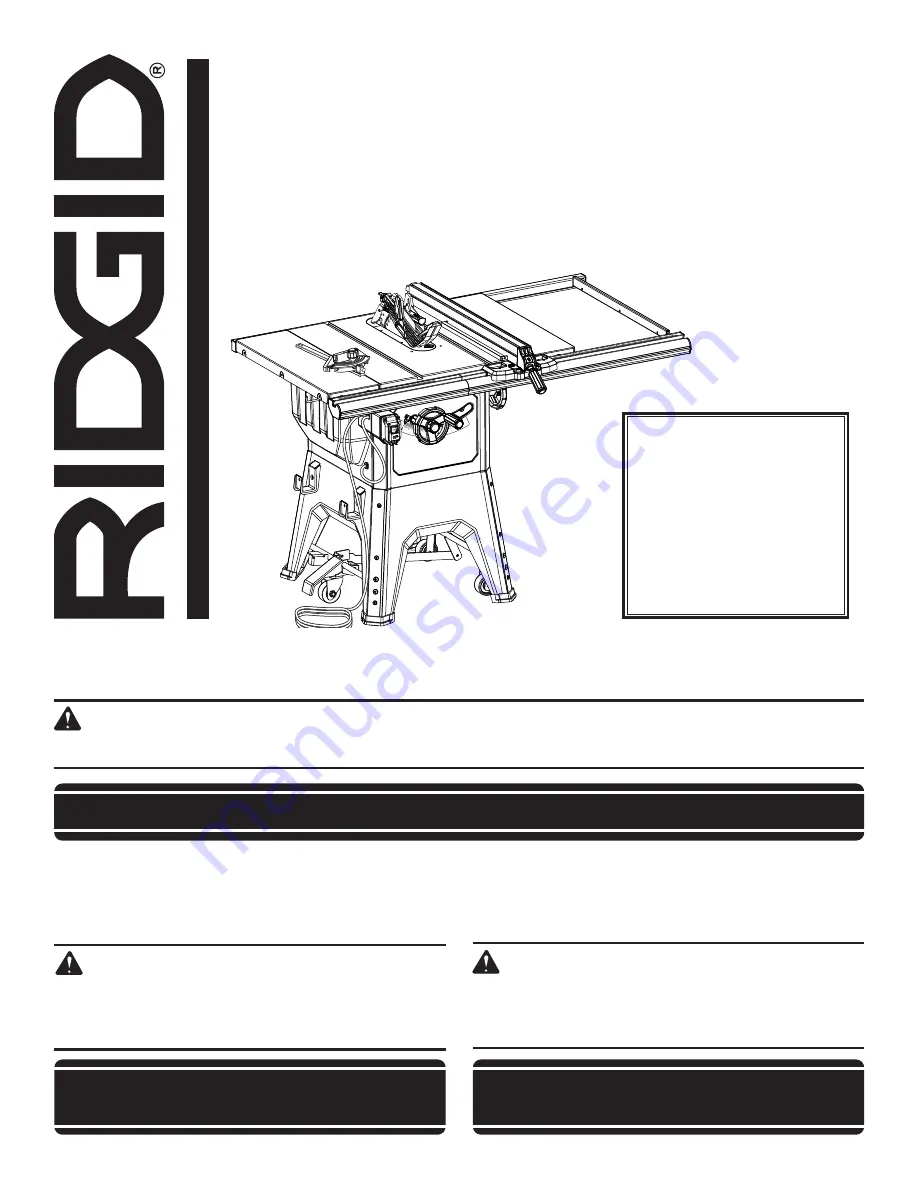 RIDGID R4520 Скачать руководство пользователя страница 1