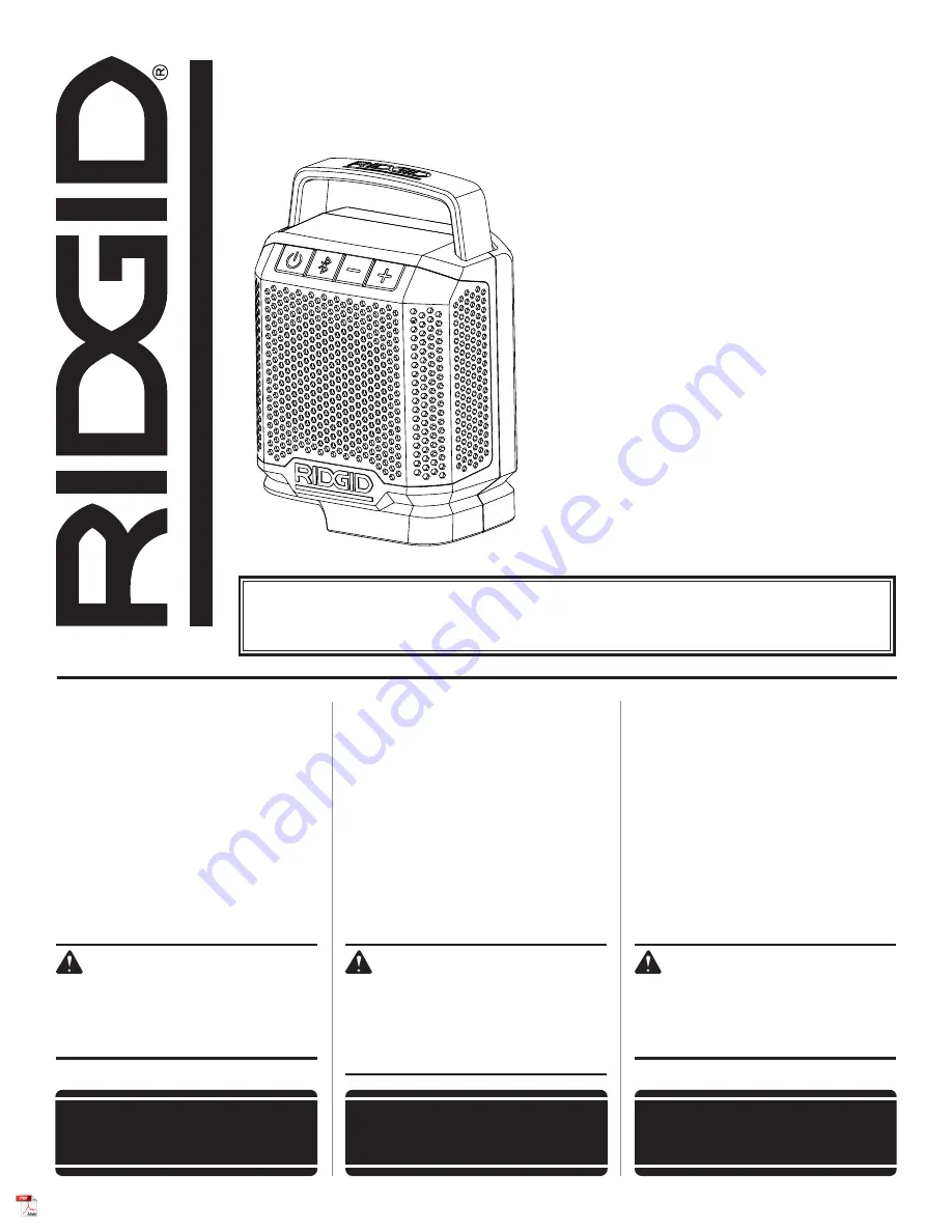 RIDGID R84088 Operator'S Manual Download Page 1