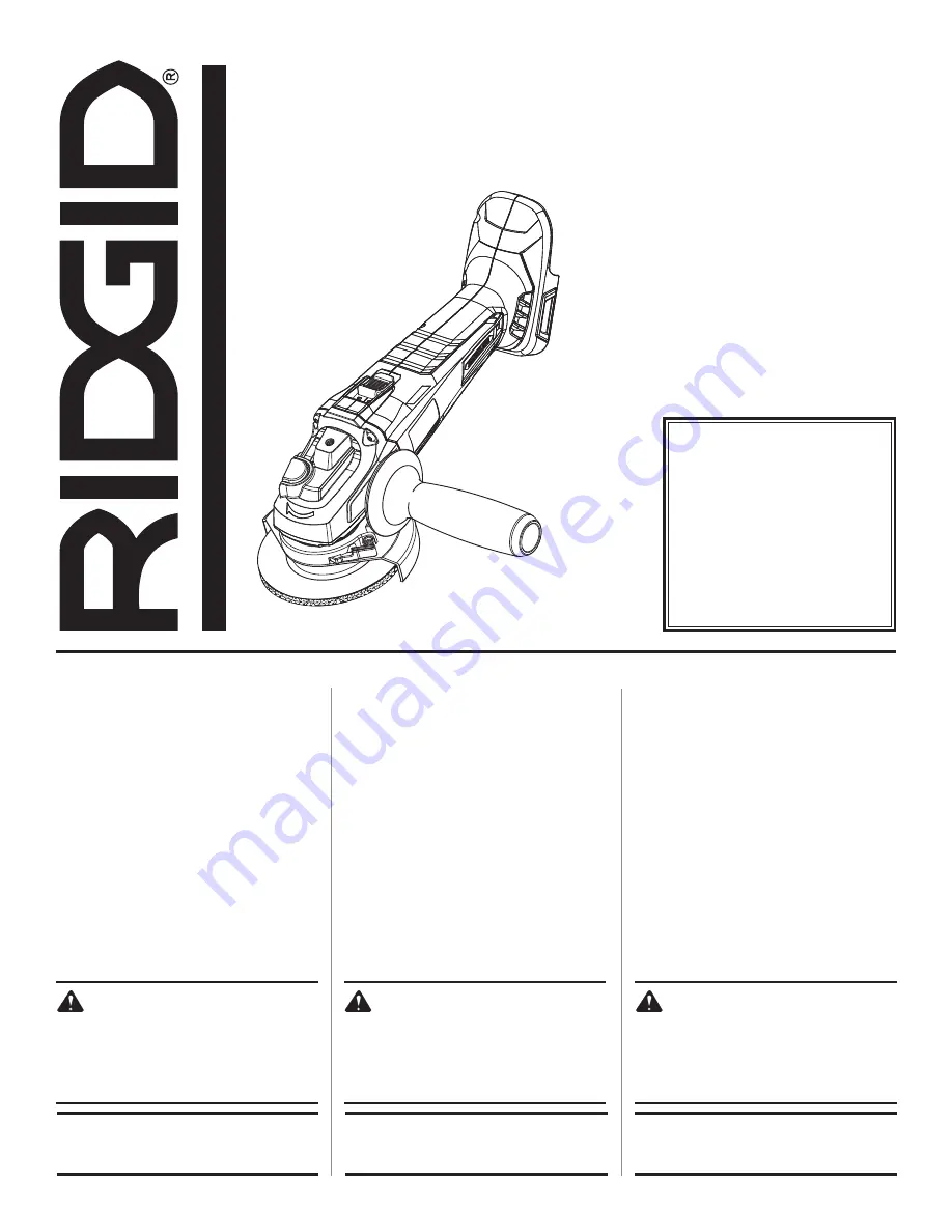 RIDGID R86041 Operator'S Manual Download Page 1