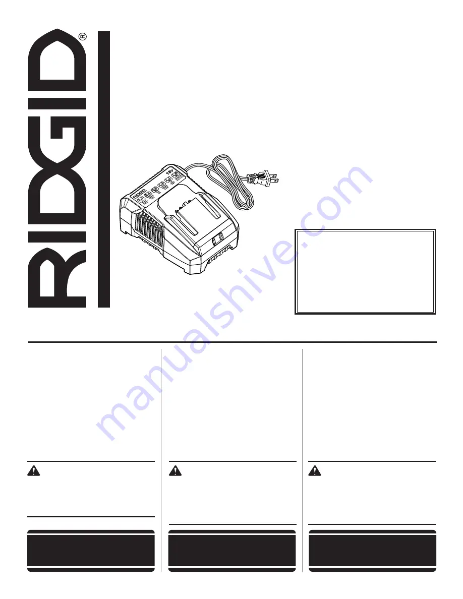 RIDGID R86091 Owner'S Manual Download Page 1