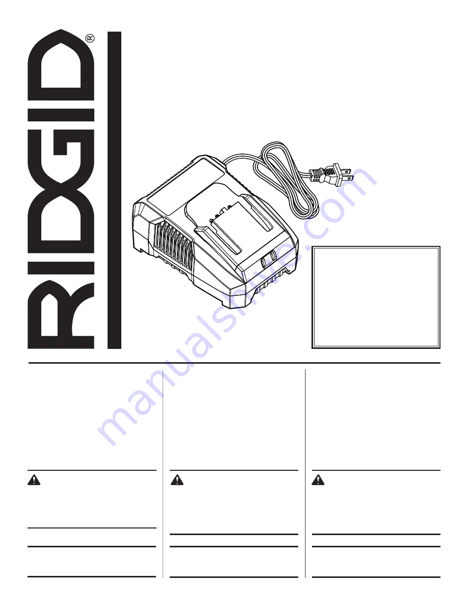 RIDGID R86092 Operator'S Manual Download Page 1