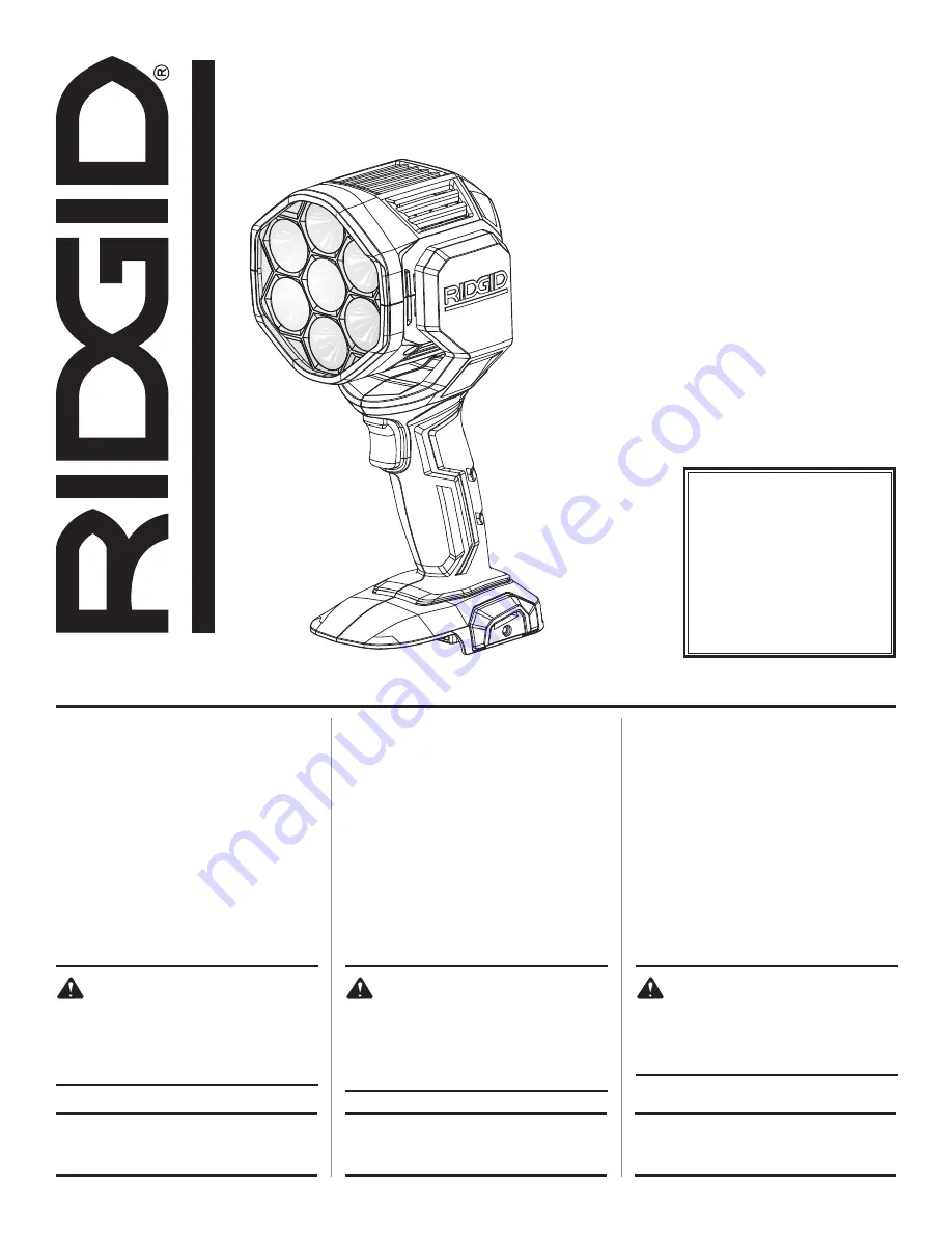 RIDGID R8699 Скачать руководство пользователя страница 1